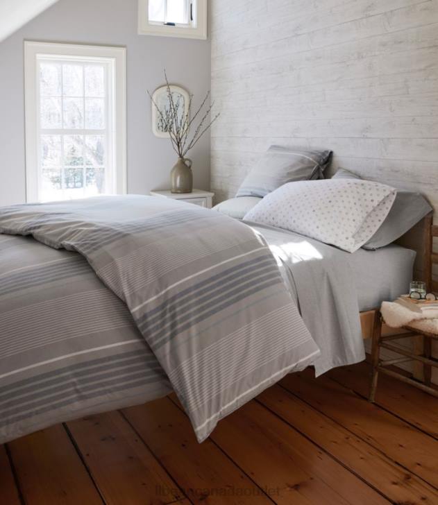 Bedding Gray Heather H8XZ4409 Organic Cotton Percale Sheet Collection Unisex L.L.Bean