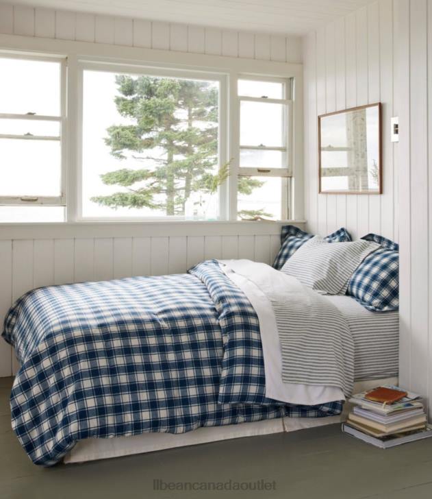 Bedding Mariner Blue H8XZ2692 Ultrasoft Comfort Flannel Pillowcases Stripe Set of Two Unisex L.L.Bean