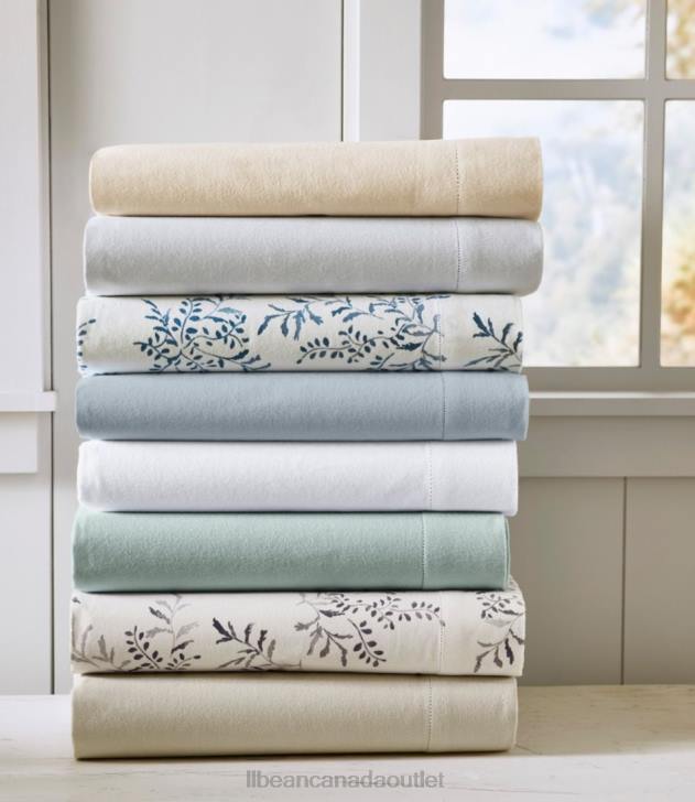 Bedding Natural H8XZ2501 Premium Supima Flannel Sheet Collection Unisex L.L.Bean