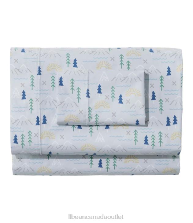 Bedding Pale Blue H8XZ2636 Outdoors Percale Sheet Set Unisex L.L.Bean
