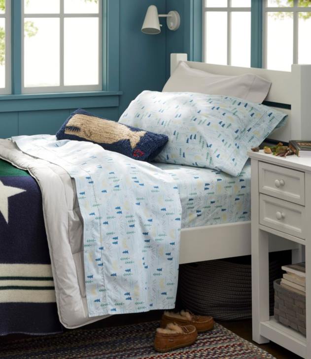 Bedding Pale Blue H8XZ2636 Outdoors Percale Sheet Set Unisex L.L.Bean