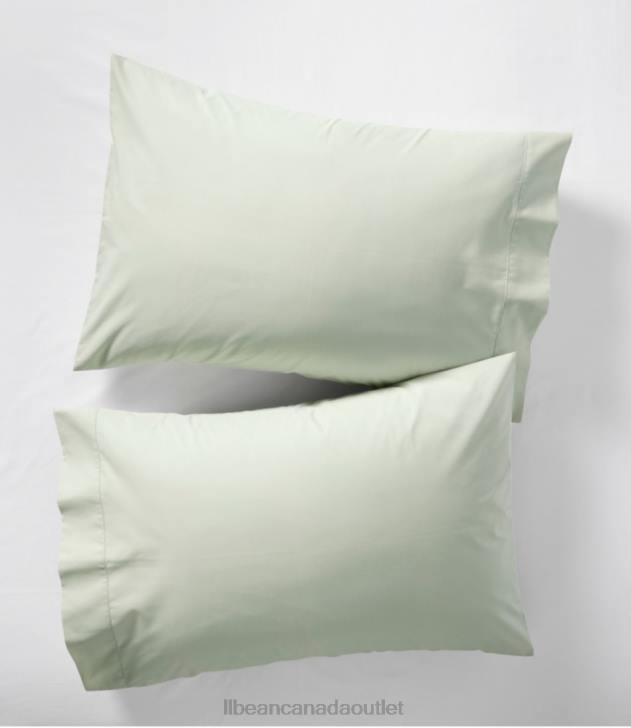 Bedding Pastel Mint H8XZ2462 280-Thread-Count Pima Cotton Percale Pillowcases Set of Two Unisex L.L.Bean