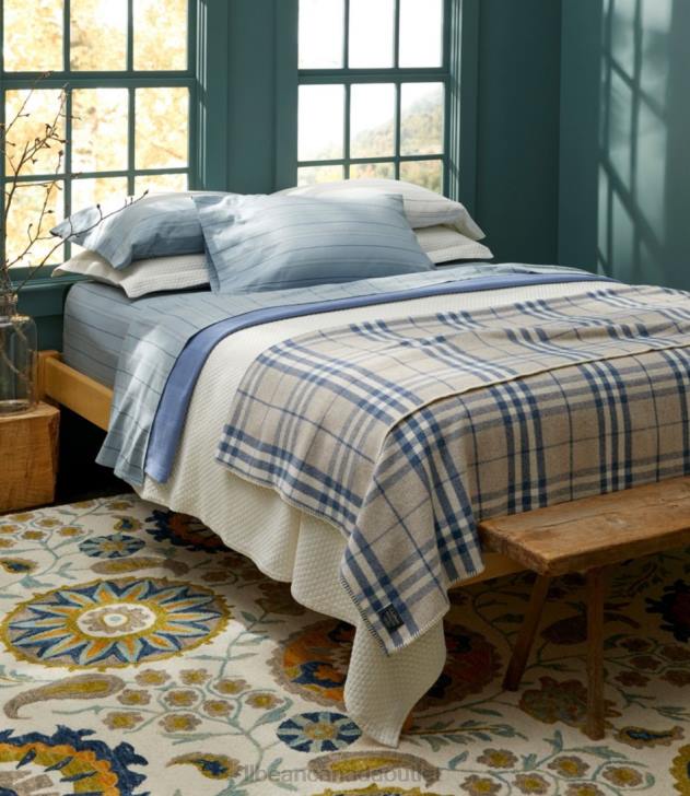 Bedding Sea Salt H8XZ2774 Organic Flannel Sheet Collection Stripe Unisex L.L.Bean