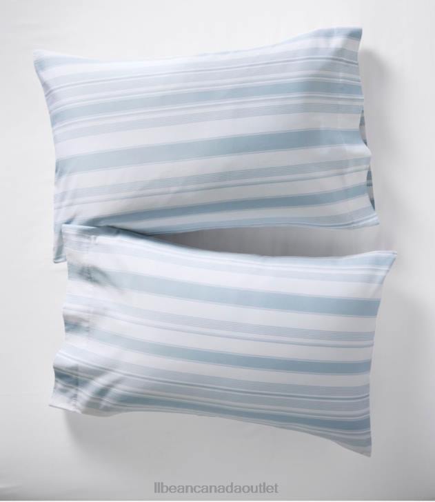 Bedding Seaside Blue H8XZ2759 Garment Washed Sateen Sheet Collection Stripe Unisex L.L.Bean