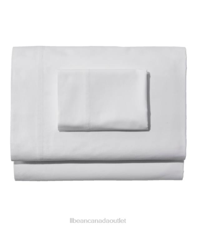 Bedding White H8XZ4472 Garment Washed Sateen Sheet Collection Unisex L.L.Bean
