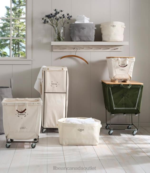 Home Decor Gray H8XZ4511 Steele Three Bushel Elevated Cart with Casters Unisex L.L.Bean