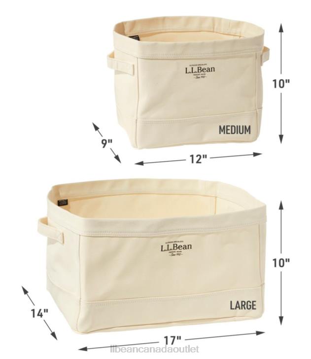 Home Decor Natural H8XZ2474 Canvas Storage Tote Rectangular Unisex L.L.Bean