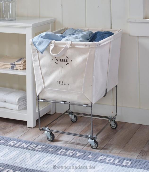 Home Decor Natural H8XZ2750 Steele Three Bushel Elevated Cart with Casters Unisex L.L.Bean