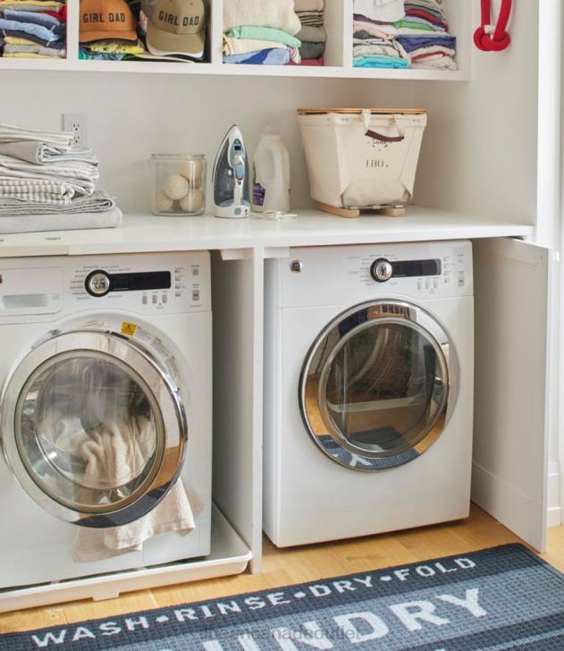 Home Decor Natural H8XZ2888 Steele Small Carry Basket With Wood Runners Unisex L.L.Bean