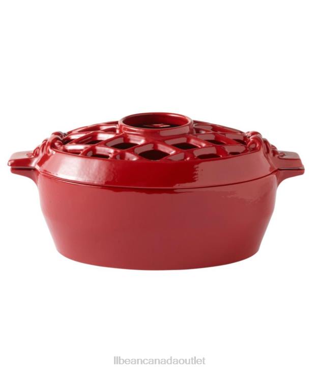 Home Decor Red Enamel H8XZ5530 Lattice Stovetop Steamer Unisex L.L.Bean