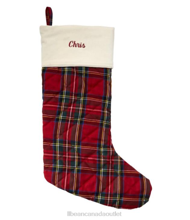 Home Decor Red Plaid H8XZ2533 Classic Velvet Christmas Stocking Unisex L.L.Bean