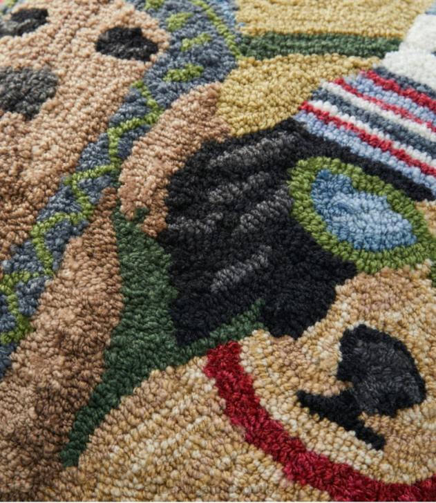 Home Decor Multi H8XZ2571 Indoor/Outdoor Hooked Pillow Dogs Skiing Unisex L.L.Bean