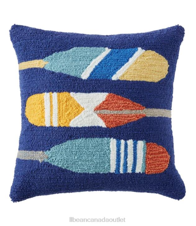 Home Decor Multi H8XZ2696 Indoor/Outdoor Hooked Pillow Paddles Unisex L.L.Bean