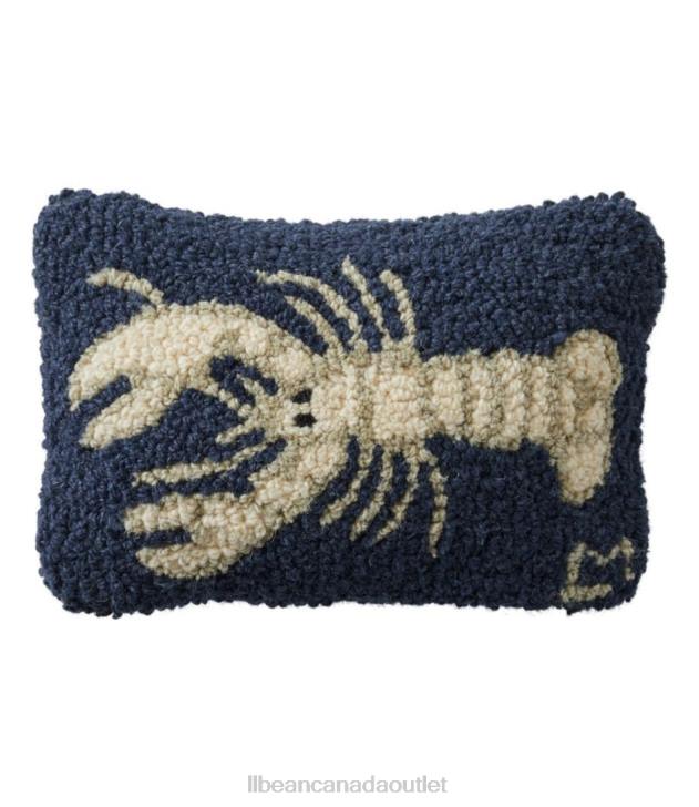 Home Decor Navy H8XZ2756 Wool Hooked Throw PillowWhite Lobster Unisex L.L.Bean