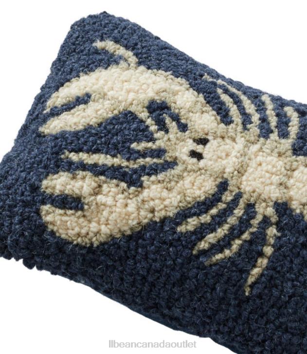 Home Decor Navy H8XZ2756 Wool Hooked Throw PillowWhite Lobster Unisex L.L.Bean