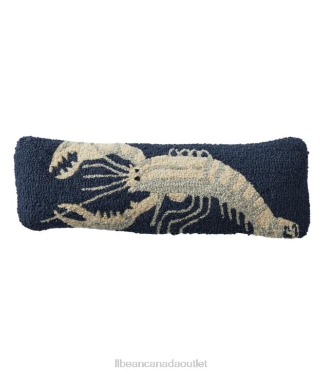 Home Decor Navy H8XZ2817 Wool Hooked Throw PillowWhite Lobster Unisex L.L.Bean