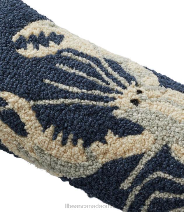Home Decor Navy H8XZ2817 Wool Hooked Throw PillowWhite Lobster Unisex L.L.Bean