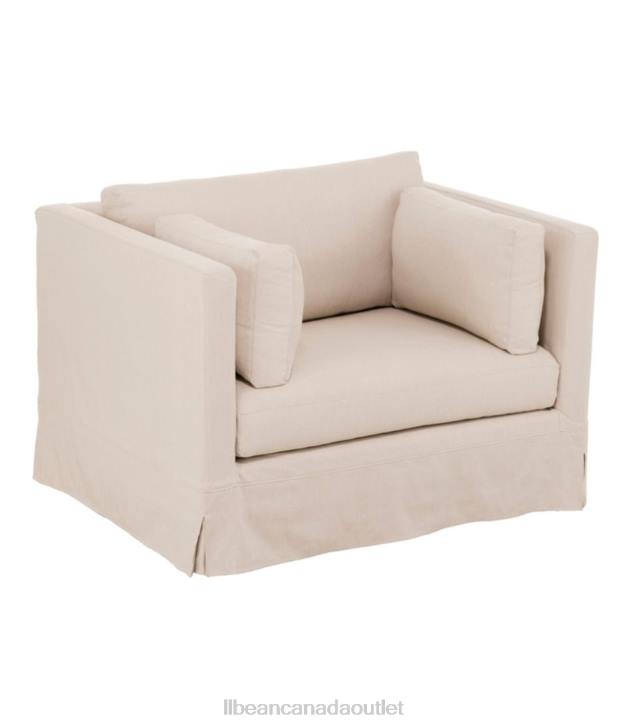 Indoor Furniture Linen Beige H8XZ2904 Harrington Slipcovered Chair and a Half Unisex L.L.Bean