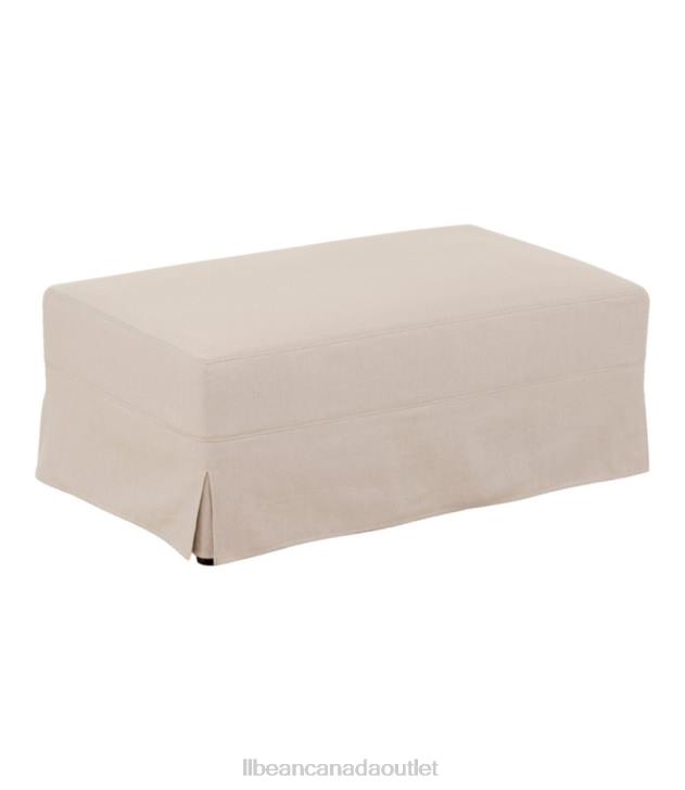 Indoor Furniture Linen Beige H8XZ2913 Harrington Slipcovered Ottoman Unisex L.L.Bean
