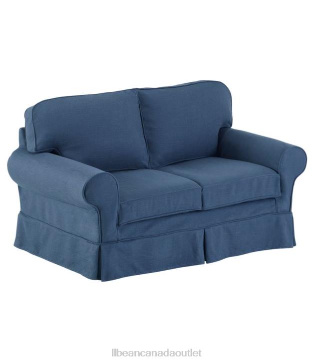 Indoor Furniture Blue H8XZ4555 Pine Point Slipcovered Love Seat Performance Linen Unisex L.L.Bean