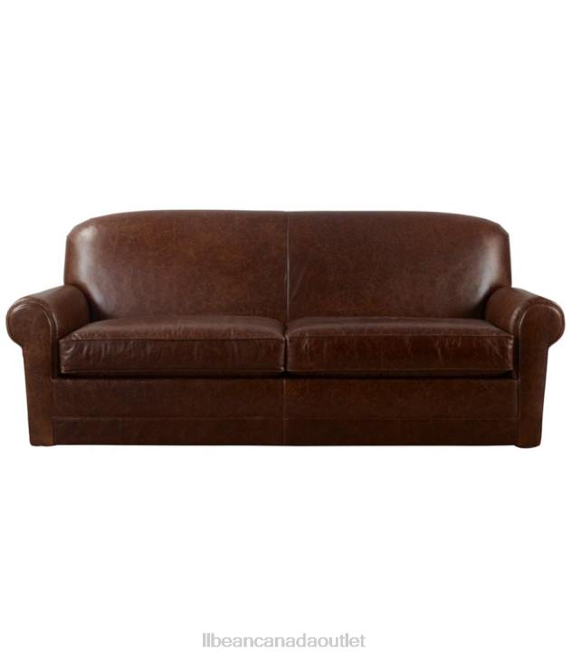 Indoor Furniture Chestnut Brown H8XZ2889 Leather Lodge Sofa Unisex L.L.Bean