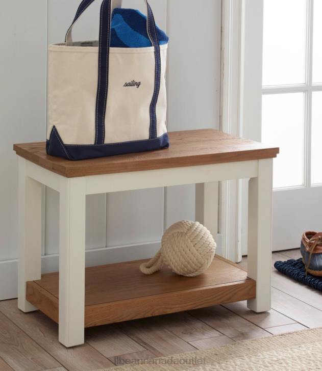 Indoor Furniture Paperwhite H8XZ2824 Painted Farmhouse Bench Wood Top Unisex L.L.Bean