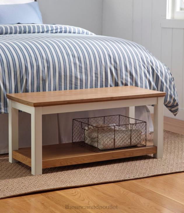 Indoor Furniture Paperwhite H8XZ2824 Painted Farmhouse Bench Wood Top Unisex L.L.Bean