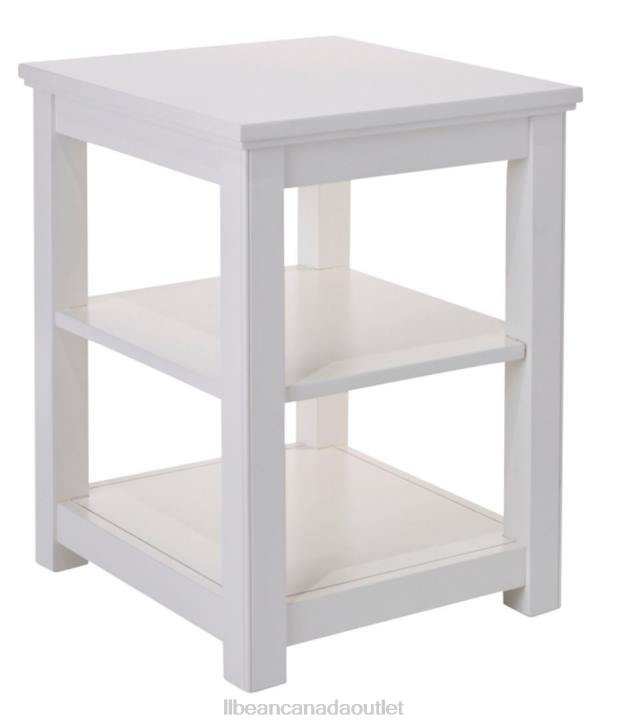 Indoor Furniture Paperwhite H8XZ2842 Painted Farmhouse Two Shelf End Table Unisex L.L.Bean