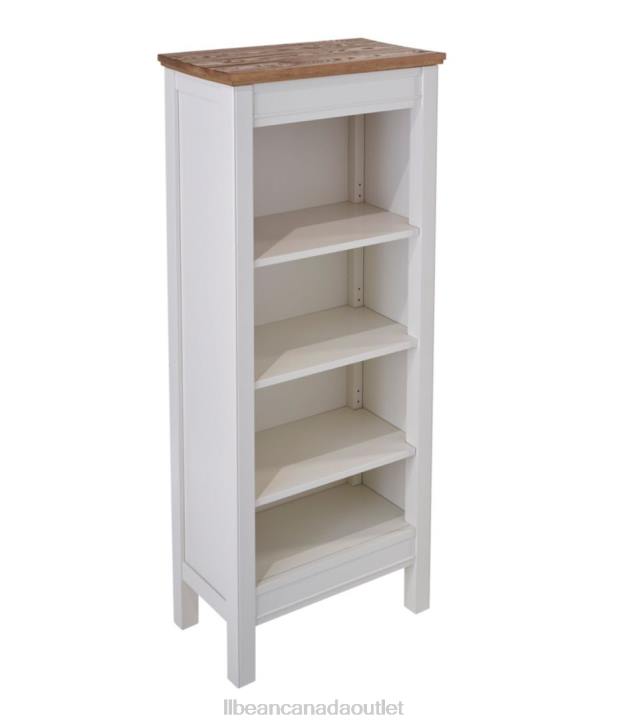 Indoor Furniture Paperwhite H8XZ2854 Painted Farmhouse Four-Shelf Bookcase Wood Top Unisex L.L.Bean