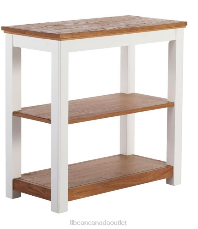 Indoor Furniture Paperwhite H8XZ2878 Painted Farmhouse Two-Shelf Console Wood Top Unisex L.L.Bean