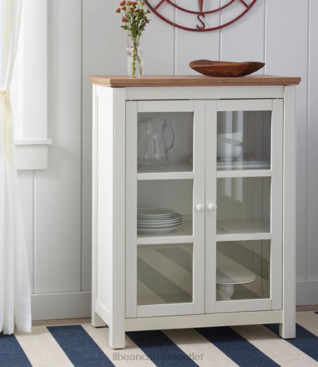 Indoor Furniture Paperwhite H8XZ2896 Painted Farmhouse Cabinet Wood Top Unisex L.L.Bean
