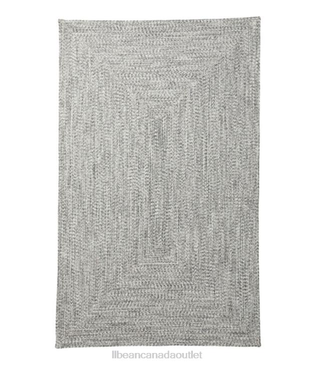 Home Goods Gray Multi H8XZ4453 All-Weather Braided Rug Concentric Pattern Rectangular Unisex L.L.Bean