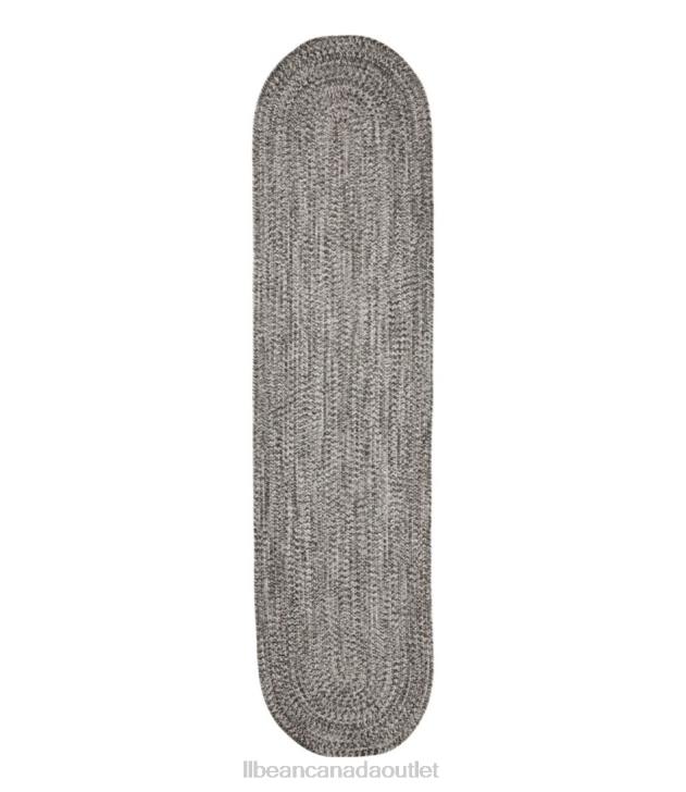 Home Goods Gray Multi H8XZ4526 All-Weather Braided Runner Concentric Pattern Oval Unisex L.L.Bean