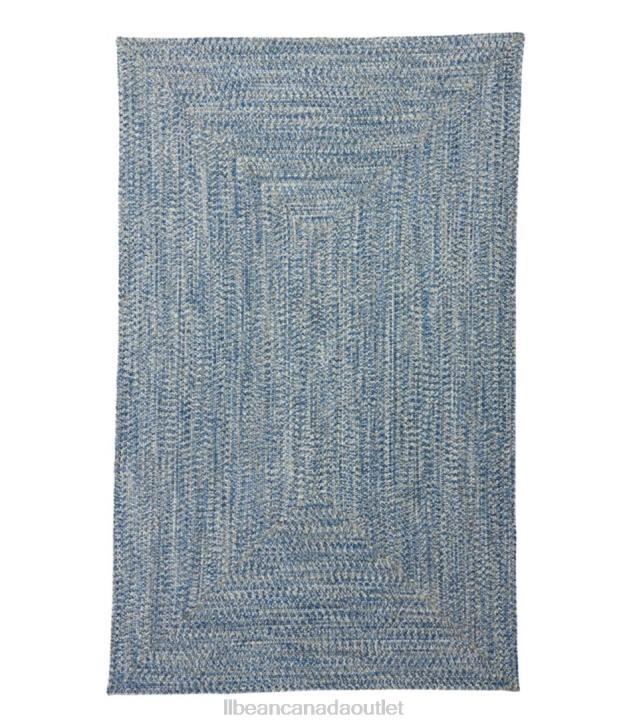 Home Goods Indigo Multi H8XZ5602 All-Weather Braided Rug Concentric Pattern Rectangular Unisex L.L.Bean