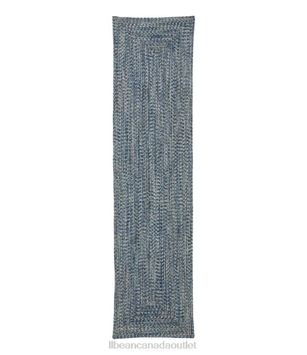 Home Goods Indigo Multi H8XZ5635 All-Weather Braided Runner Concentric Pattern Rectangular Unisex L.L.Bean