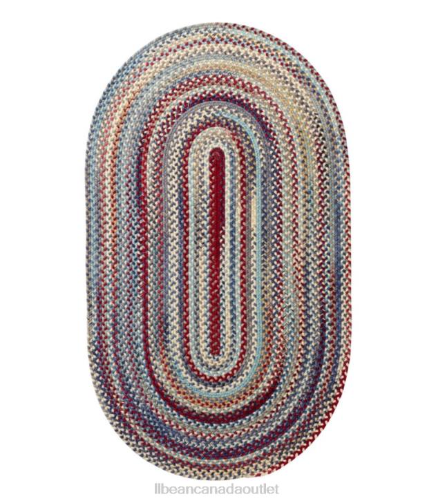 Home Goods Indigo Multi H8XZ6279 Braided Wool Rug Oval Unisex L.L.Bean