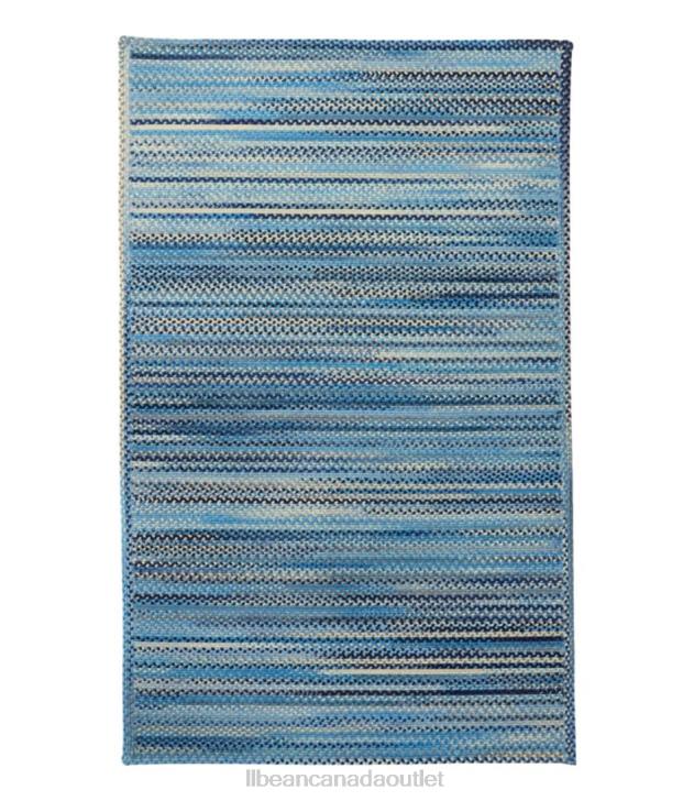 Home Goods Mid-Blue Multi H8XZ5628 Braided Wool Rug Horizontal Braid Unisex L.L.Bean