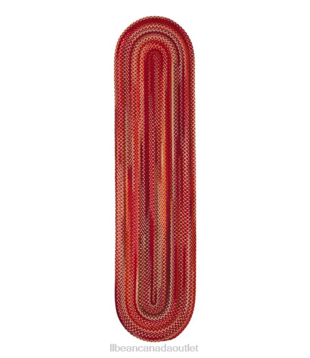 Home Goods Red/Straw Multi H8XZ6855 Braided Wool Runner Unisex L.L.Bean