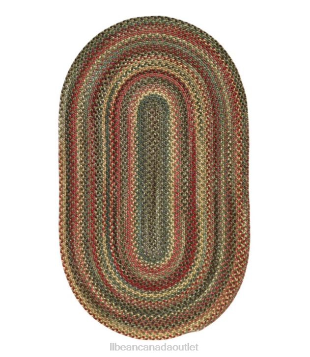 Home Goods Rose/Moss H8XZ4337 Braided Wool Rug Oval Unisex L.L.Bean