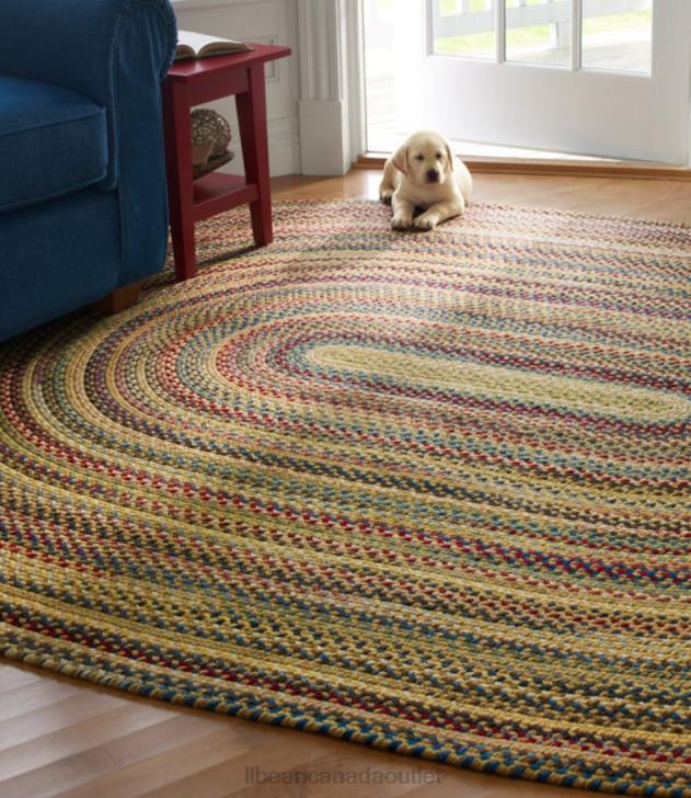 Home Goods Sea Glass H8XZ7124 Braided Wool Rug Oval Unisex L.L.Bean