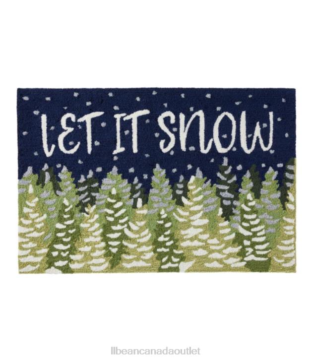 Home Goods Multi H8XZ2543 Indoor/Outdoor Vacationland Rug Let it Snow Unisex L.L.Bean