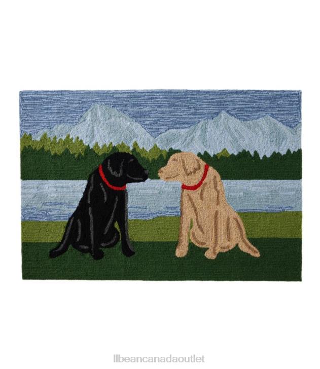 Home Goods Multi H8XZ2550 Indoor/Outdoor Vacationland Rug Mountain Dogs Unisex L.L.Bean