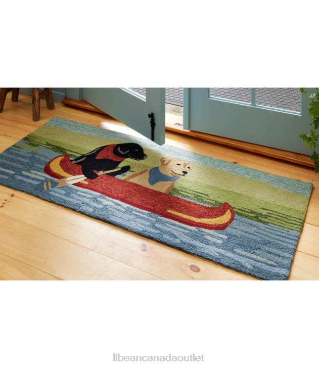 Home Goods Multi H8XZ2704 Indoor/Outdoor Vacationland Runner Dog Canoe Unisex L.L.Bean