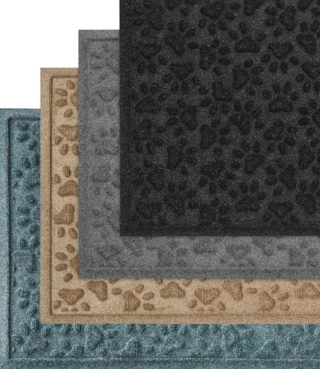 Home Goods Camel H8XZ1349 Recycled Waterhog Dog Mat Scattered Paws Unisex L.L.Bean