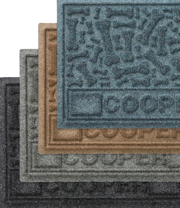 Home Goods Charcoal H8XZ4380 Recycled Waterhog Dog Placemat Dog Bone Personalized Unisex L.L.Bean