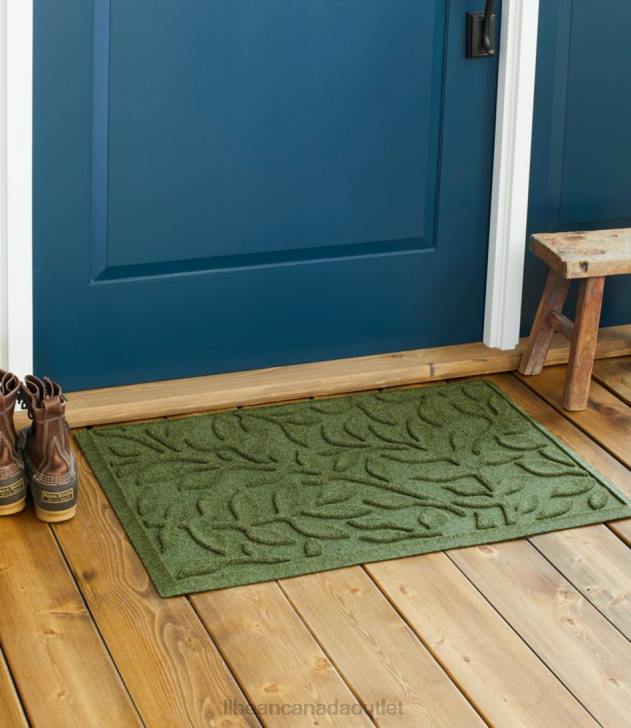 Home Goods Khaki H8XZ4348 Heavyweight Recycled Waterhog Doormat Woodland Leaf Unisex L.L.Bean