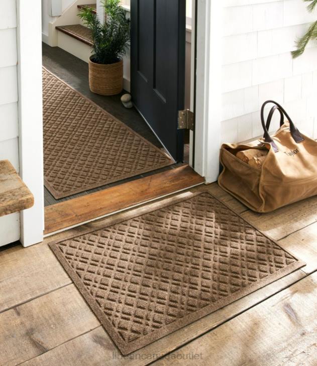 Home Goods Khaki H8XZ4435 Heavyweight Recycled Waterhog Mat Runner Plaid Unisex L.L.Bean