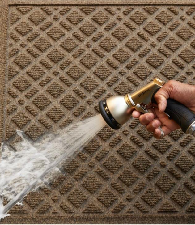 Home Goods Medium Gray H8XZ6297 Heavyweight Recycled Waterhog Doormat Plaid Unisex L.L.Bean