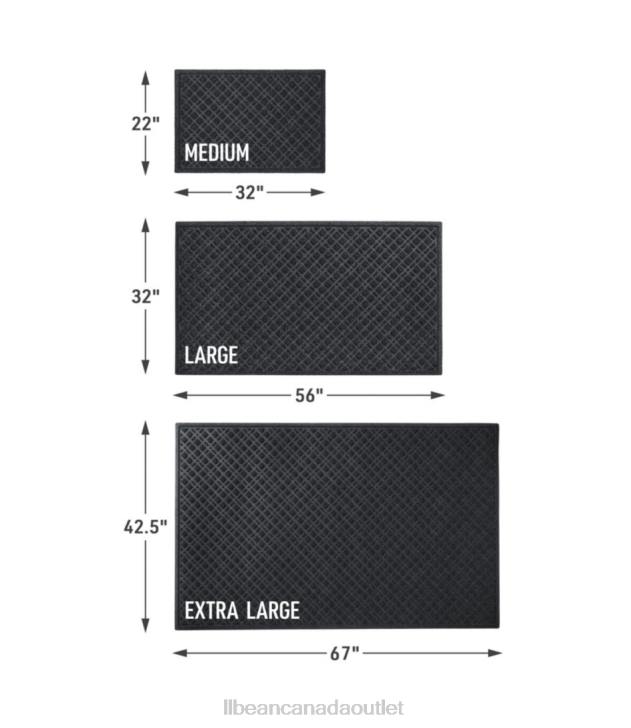 Home Goods Medium Gray H8XZ6297 Heavyweight Recycled Waterhog Doormat Plaid Unisex L.L.Bean