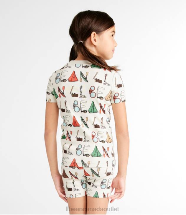 Clothing Cream Hiking Animals H8XZ4875 Organic Cotton Fitted Pajamas Kids L.L.Bean